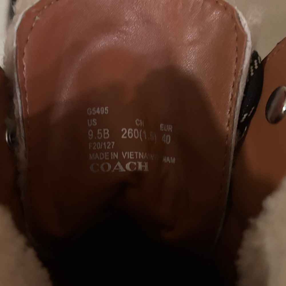 Coach Black Fur-Trim Boots 9.5B - Picture 5 of 6